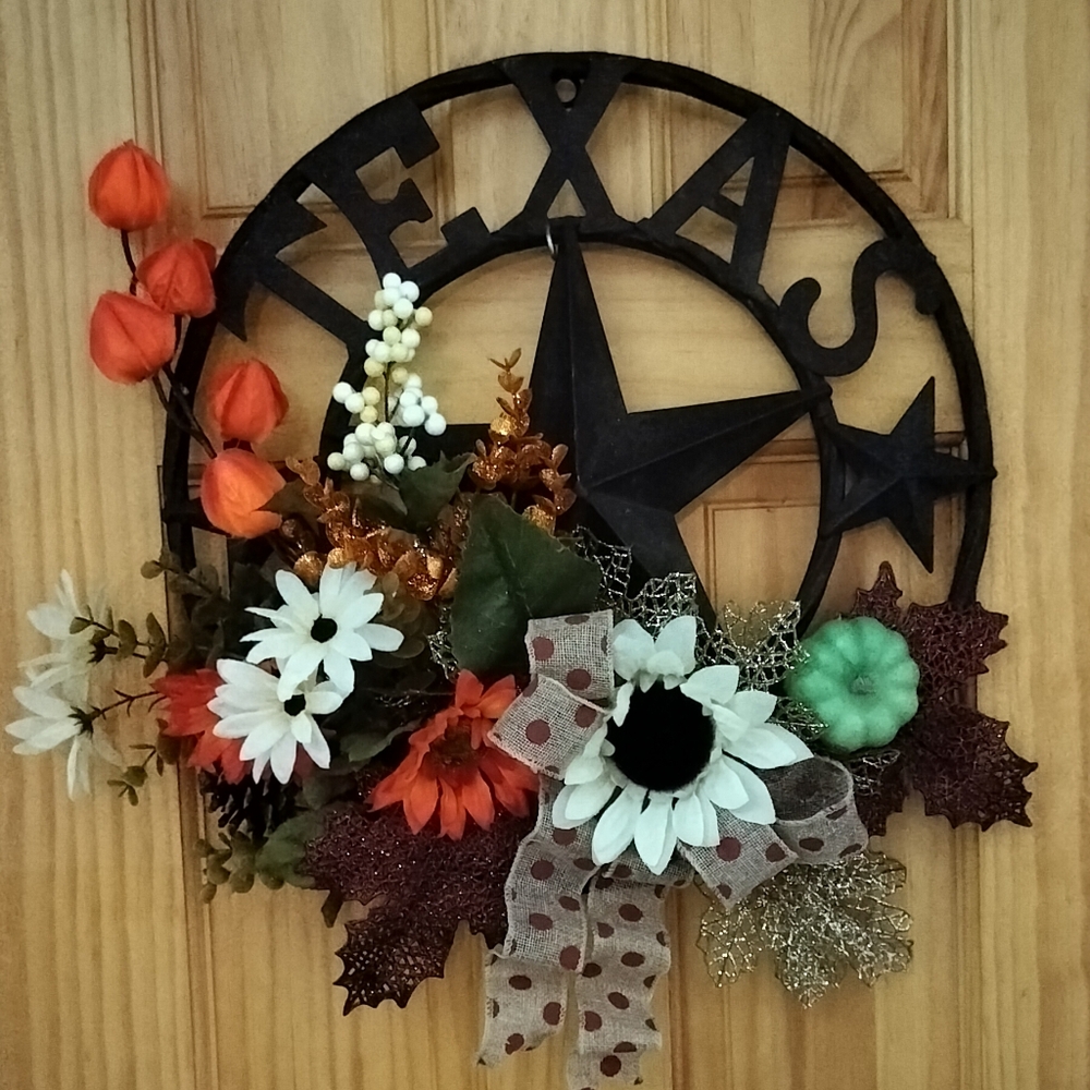 Texas sunflower fall wreath